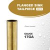 Everflow Flanged Sink Tailpiece for Tubular Drain Applications, 17GA Brass 1-1/2"x12" 42312